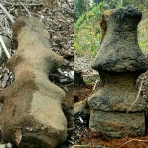 batu aneh menyerupai bidak catur di temukan di sukabumi