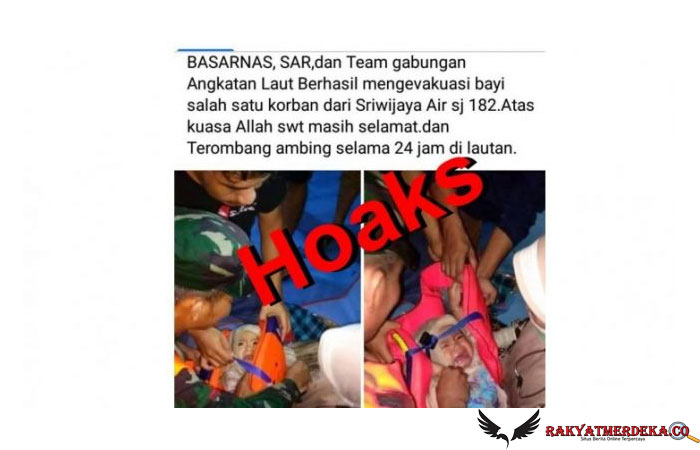 CEK FAKTA: Benarkah Foto Bayi Selamat dari Kecelakaan Sriwijaya Air?